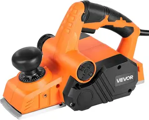VEVOR Electric Hand Planer, 3-1/4-Inch Cut Width, 7-Amp 16800 RPM Corded Power Handheld Planer for Wood, with Adjustable Cut Depth, 2 Blades, for Woodworking Wood Chamfer DIY Smooth Finish Carpentry