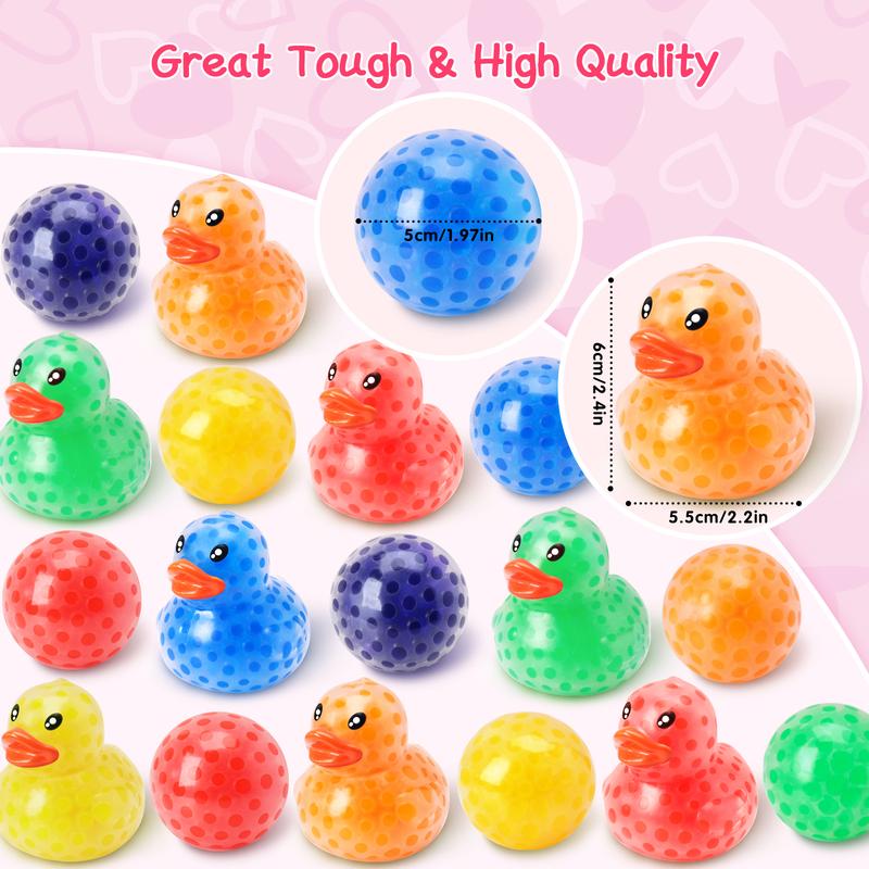 22/30/46PCS 22PCS Stress Ball for Kids, Cute Duck Stress Ball Multicolor Squeeze Balls Stress Relief Fidget Toys Ease Anxiety Sensory Stress Balls School Goody Bag Stuffers Party Favor Gifts Toy Boys Girls