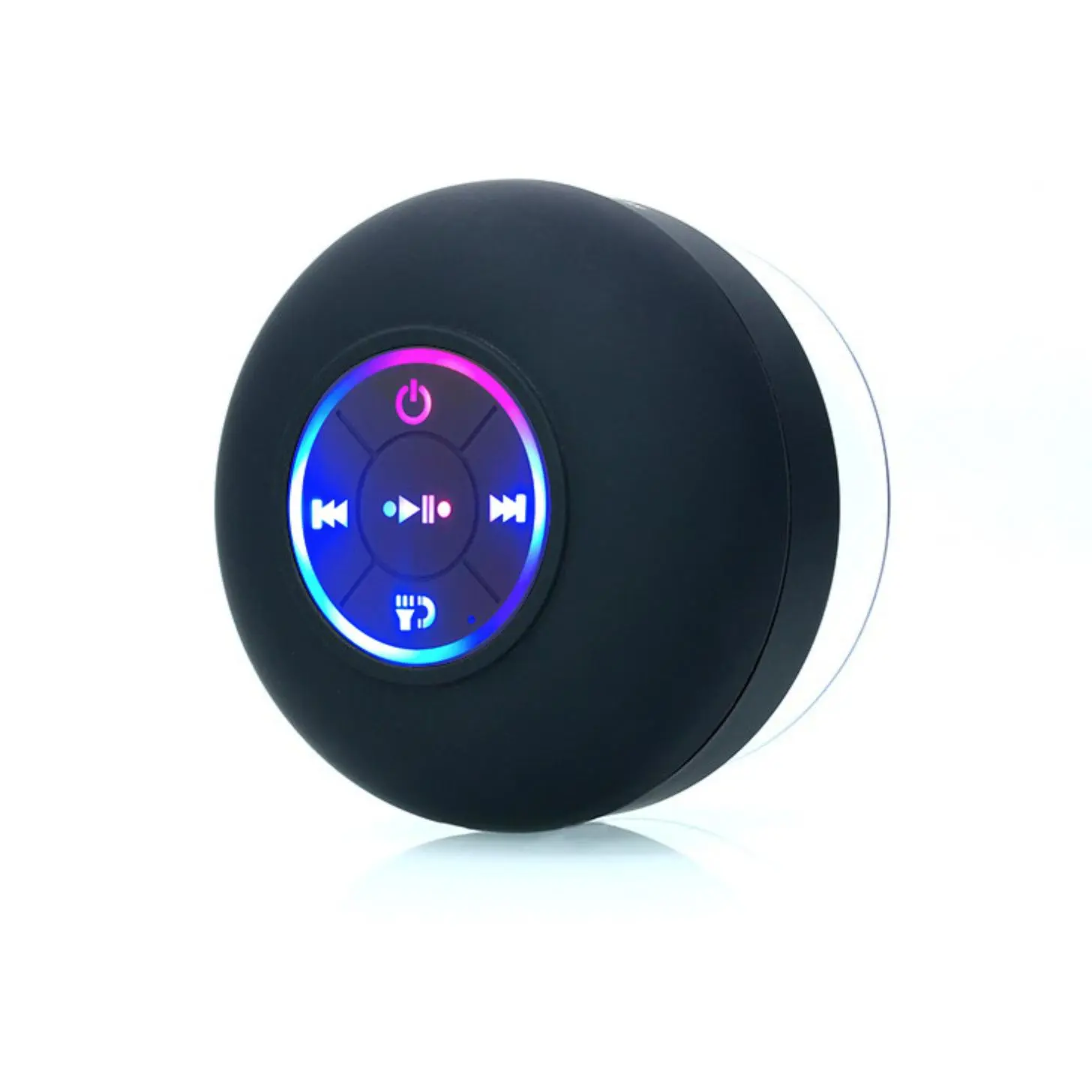 Mini Portable Bluetooth Shower Speaker - Audio Device with Large Suction Cup, LED Light, Waterproof Design, USB Compatibility, 3W Rated Power, Fitness Use, Cable & Data Cable Support, Rated Power: 3W