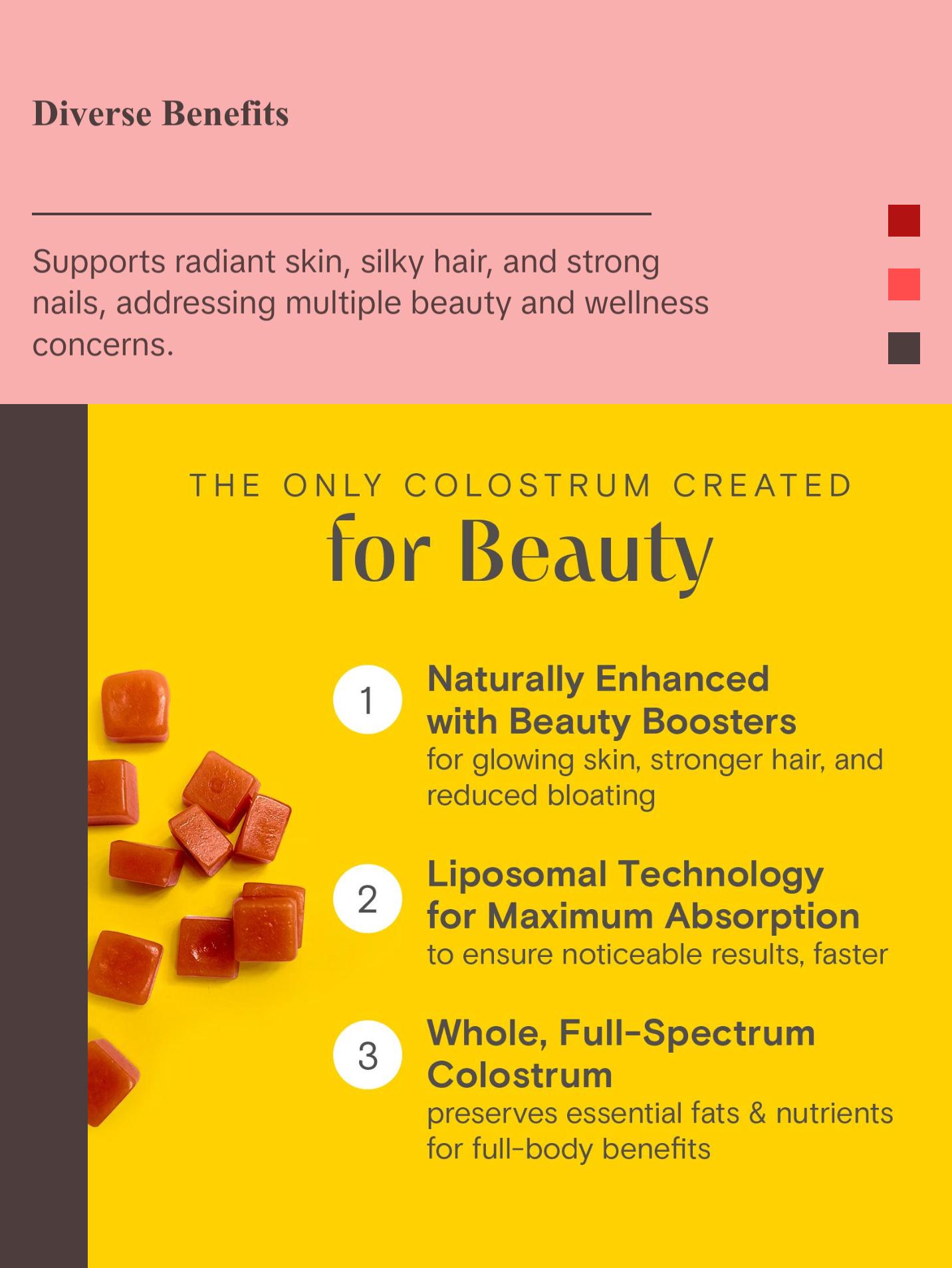 Colostrum Gummies for Skin Health, Joint Support & Collagen Boost – Dietary Supplement for Hair, Fitness & Wellness Healthcare Edible Colagen Nail Bathroom