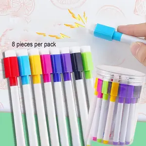 8 Colors Whiteboard Dry Markers, Erase Small Pen Magnet, Colored Pens for Kids, Marker Erasable Pens, Wipe Magnetic Pens, Erasable Gel Pens