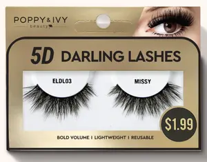 Poppy&Ive 5D Darling Lashes MISSY - Bold, Voluminous, & Lightweight - Eyelash Eyelashes Makeup