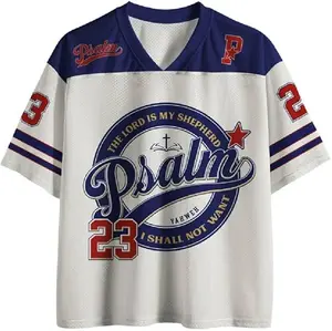 Unisex Christian Mesh Baseball Jersey - Oversized Tee with Team Jesus Faith Bible Verse Graphic, Ideal for Summer Sports, Outdoor Wear