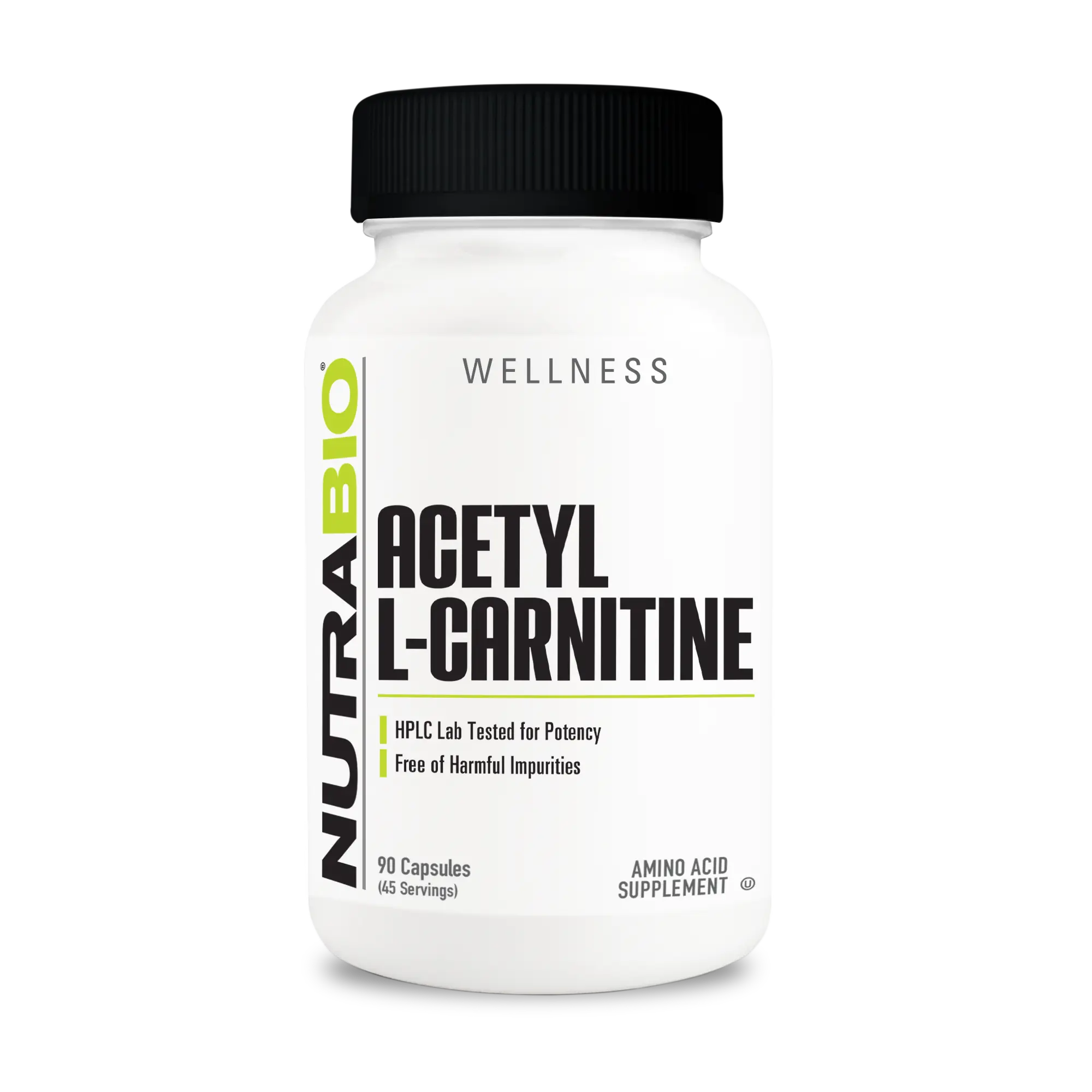 NutraBio Acetyl L-Carnitine (500mg) | Antioxidant, Cognitive support and Fat Metabolism Support | 45 Servings