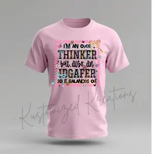 I'm An Over Thinker But Also An IDGAFER So It Balances Out • T-shirt Tee Shirt Comfortable Unisex Top Casual Sublimation Graphic Funny Sarcastic Stylish Skeleton Skull Sarcasm Snarky