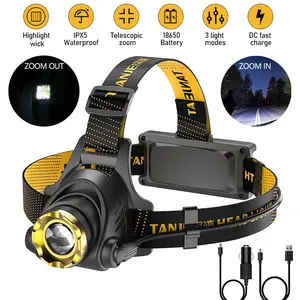 【FathersDayGift】Super Bright LED Headlamp - High Power Torch, USB Rechargeable Spotlight, Waterproof LED Headlight for Outdoor Camping,