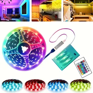 24-Key RGB Light Strip, Battery-Powered LED Strip for Bedroom/living Room/christmas Party Decoration (no Batteries Included)