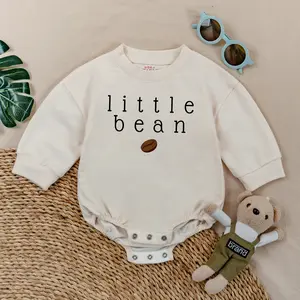 Little Bean Coffee Coffee Lover Baby Short Sleeve Romper, Long Sleeve Bodysuit, Natural, 0-24 Months