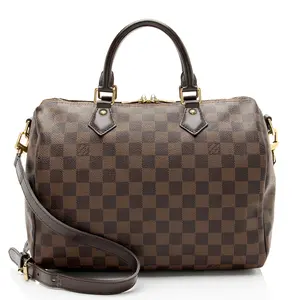 Pre-owned Louis Vuitton Leather Shoulder Bags Damier Ebene Speedy Bandouliere 30 Satchel