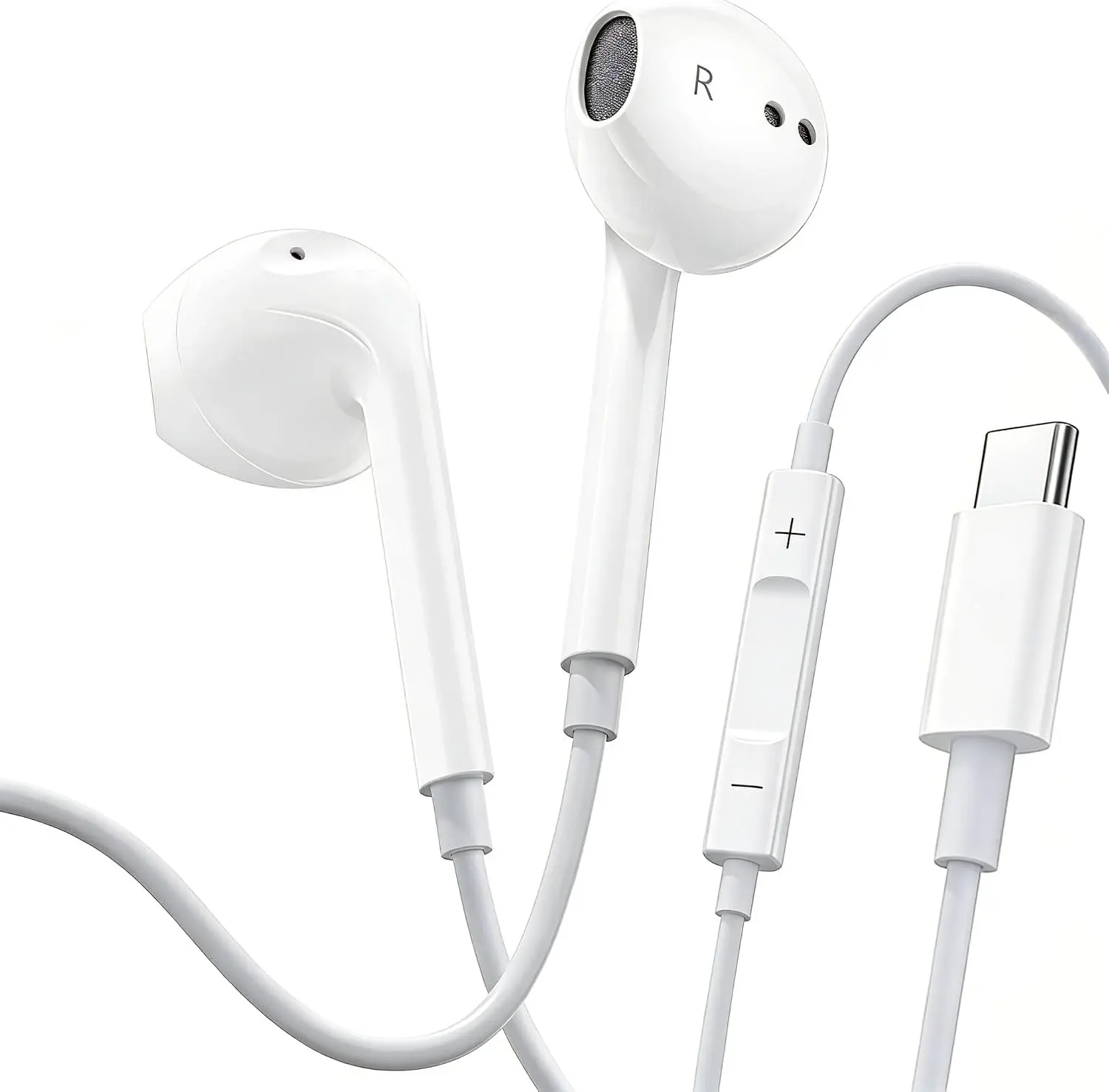 USB C Wired Earphones with Microphone & Remote Control, Type C In-Ear Headphones for iPhone 17 16 15, Samsung Galaxy S25 S24 S22 S20 Ultra, Google Pixel 7 6 5 4