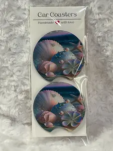 Seashell Car Coaster Set