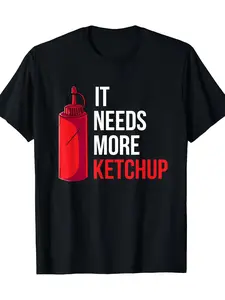 1pc Men's  Unisex Black T-Shirt with Bold _It Need