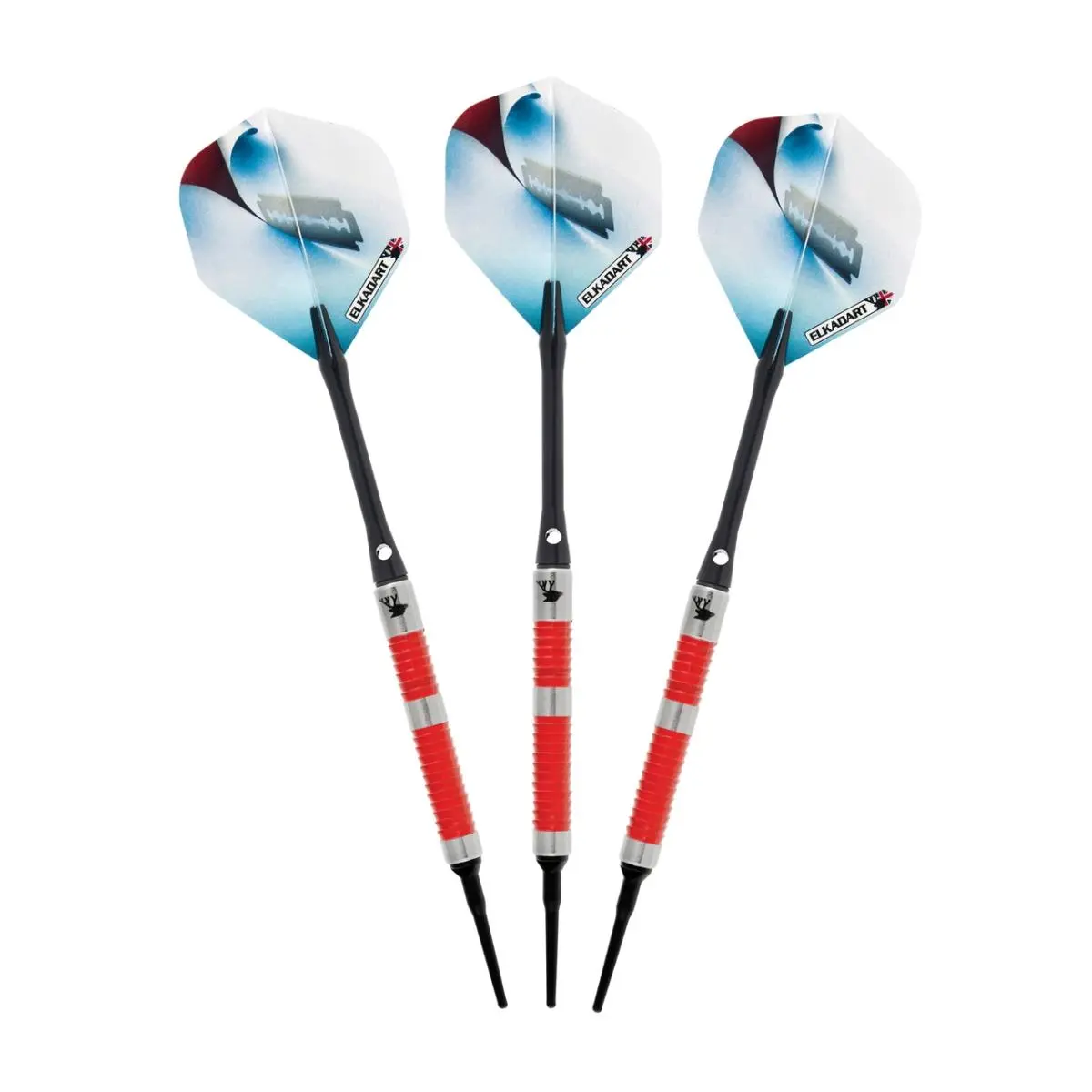 Elkadart Steel Darts Set for Adults, 18g Alloy Barrel with a Grooved Grip and Bronze Chrome Finish, Ideal for Billiards Game Rooms, Slim Case Included