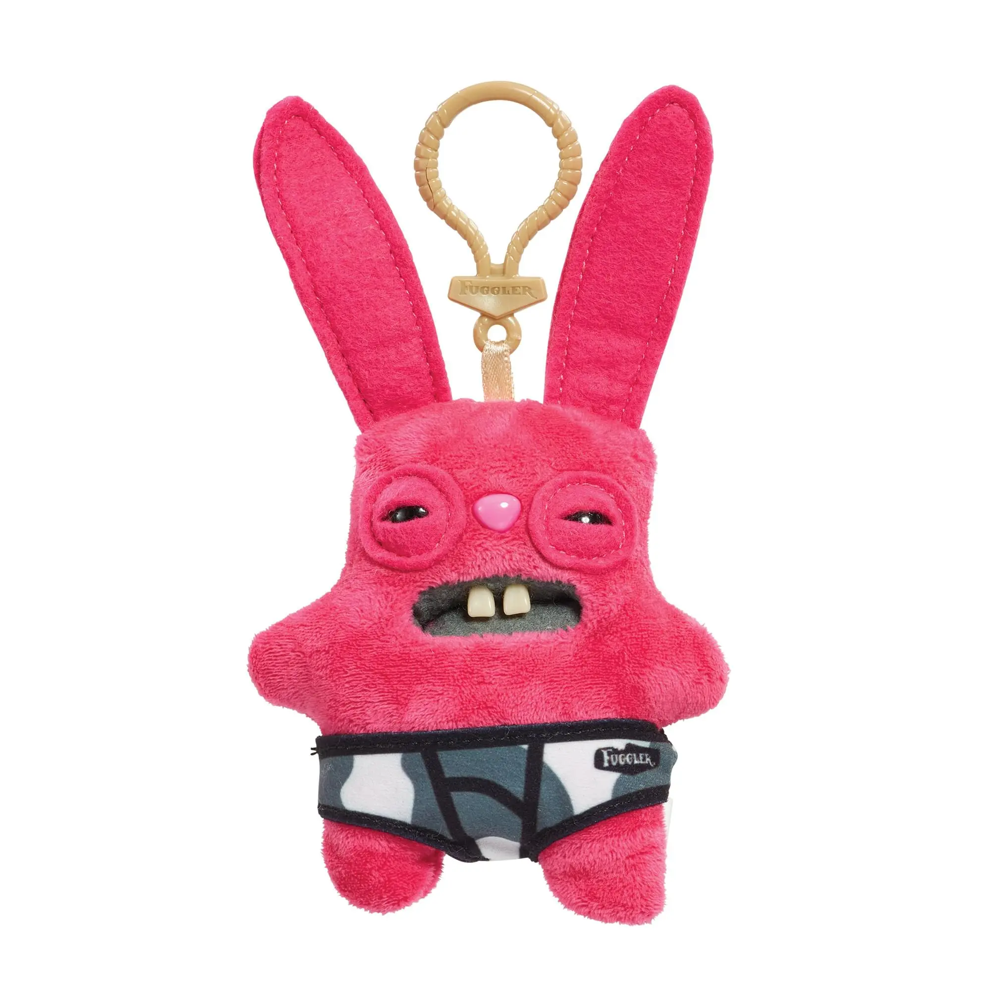 Fugglers 5-Inch Plush Clip-On | Rabid Rabbit - Pink Fugglers 5-Inch Plush Clip-On | Rabid Rabbit - Pink