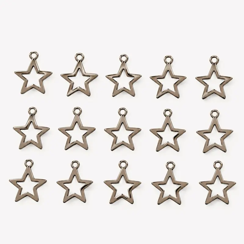 15pc 304 Stainless Steel Open Star Charms 14.5x12mm Jewelry Making