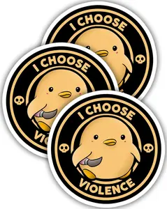 3pcs Choose Violence Stickers, Funny Meme Stickers, Funny Quotes Sticker for Water Bottle Phone Laptop