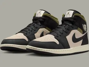 Nike Air Jordan 1 Mid Medium Olive HV4091-102 Men's Shoes NEW Athletic Sneakers