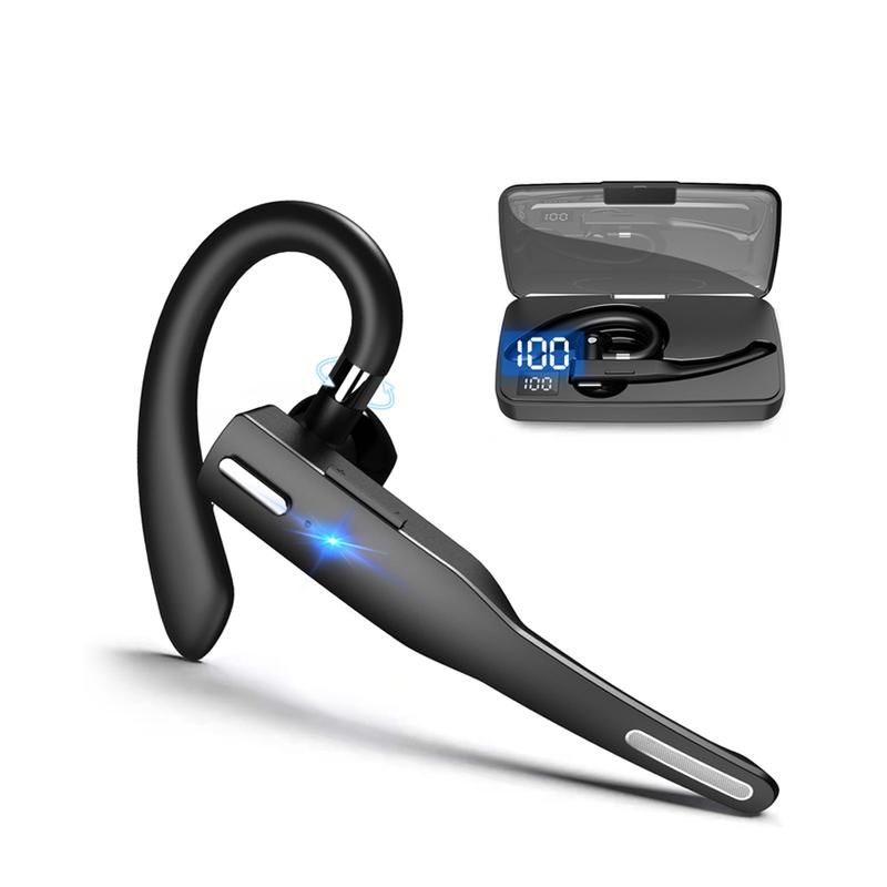 Bluetooth Wireless Headset Over Ear Noise Canceling Headphones with Mic Earbuds,10h Playback,Business Office Trucker OutdoYYK525 Business Headset, Over Ear Earphones with Mic, Bluetooth Over Ear Headset, with Charging Case,  iOS and Android,Sports Riding