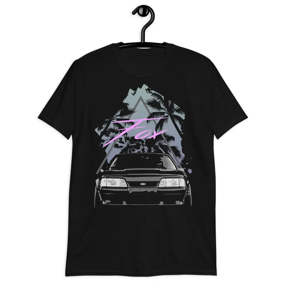 Widebody Fox Body Ford Mustang Retro Miami Palms Tee Car Enthusiasts Unisex T-Shirt Hoodie Sweatshirt Gift for Car Lovers