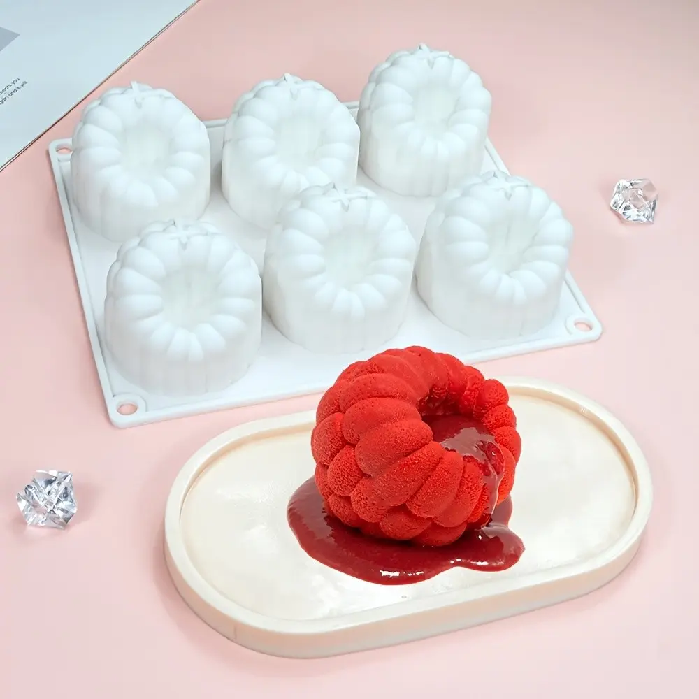 Large Fruit Jelly Raspberry Mold, 3D Raspberry Silicone Mold, 6-Cavity Mousse Cake Truffle, Dessert Cake Raspberry Mold, Chocolate Candy Jelly, Molds For Baking