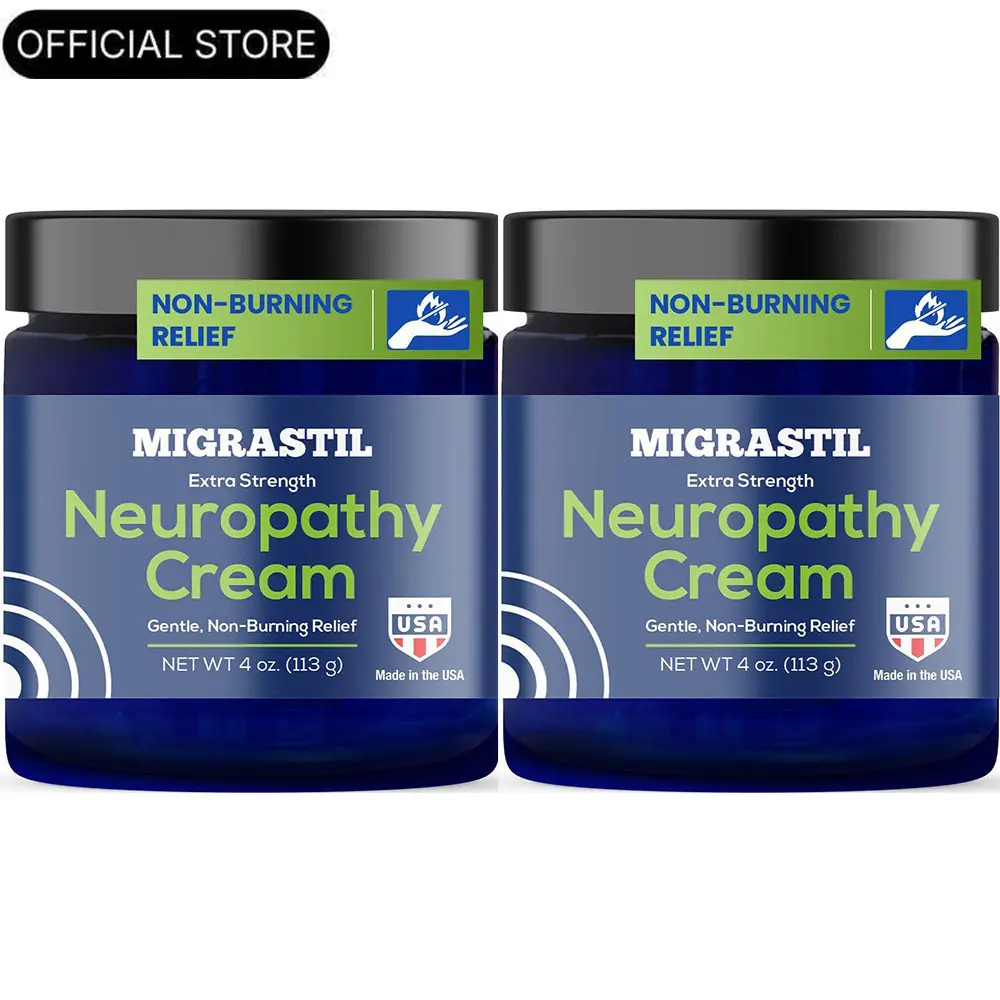 【1 Pack of 2 Bottles】Migrastil Neuropathy Cream - Soothing Cream for Feet, Legs, Hands, Etc. Aloe Shea Butter Gentle Clove Moisturizing Body Care Daily