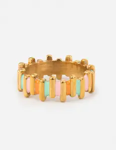 Staggered Enamel Ring