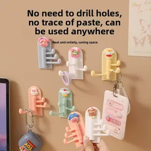 Cute Cartoon Self Adhesive Hooks, Easy Install Home Essentials