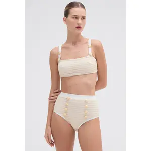 METALLIC HIGH WAIST BIKINI BOTTOM