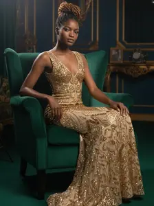 gold sequine dress
