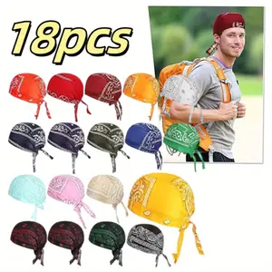 18 Pack Paisley Pattern Bandanna Biker Head Wraps Sweat Absorbing Hats Headscarfs Beauty & Personal Care