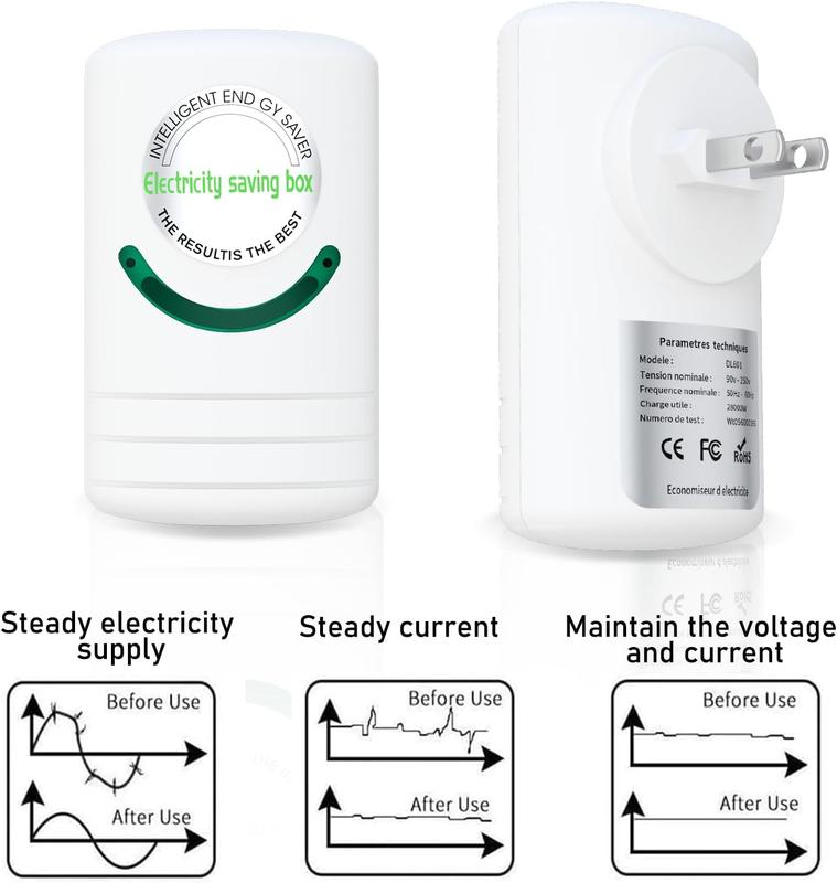 Energy Saving Device, Power Saver Plug in, 4 Pack Power Saver Electricity Saving Box 30KW Household Energy Saver US Plug 90V-250V Power Saving and High Efficiency