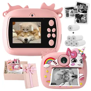 Kids Instant Print Camera 48MP – 2.4" Screen, 1080P HD & Selfie Mode with Printing paper & Gift box ,Digital Camcorder for Boys Girls Ages 3-12+, Funny Educational Gift for Mother's Day, Father's Day, Graduation & Back to School (Made in China)