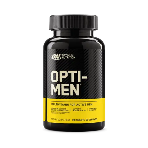 Optimum Nutrition Opti-Men Daily Dietary Supplement Tablets - Advanced Supplements Daily System for Adults, 21 Vitamins+Minerals (C,D,E,B12,Zinc), 275+mg B Complex, 1g Free-Form Amino Acids, 18 Fruit & Vegetable Concentrates, 4.97oz Fitness Support