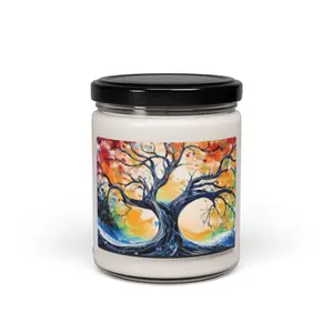 Artistic Scented Soy Candle - Tree of Life Design, Relaxing Home Decor, Aromatherapy Gift, Eco-Friendly Candle, Wedding Favors, Unique [...]
