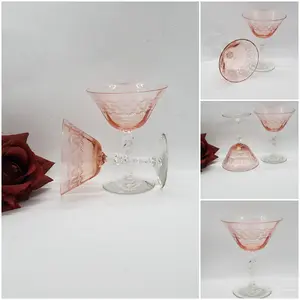 Fostoria Champagne/Tall Sherbet Greek Rose (Pink) Glasses - Set of 2