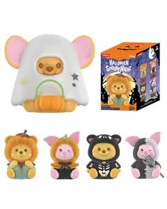 MINISO Disney Winnie the Pooh Halloween Spooky Night Blind Box Figure | Fuzzy Flocked Texture Pumpkin Cat Cosplay Ornament | Kawaii Mystery Toy Desktop Decor Holiday Gift for Pooh Fans Kidults Aesthetic Room Accents 2026 Trend Collectible