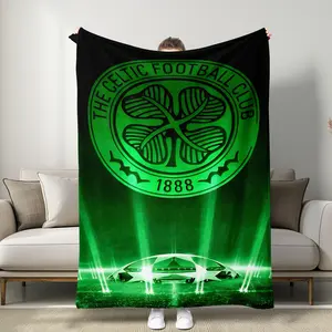 Celtic Football Club Four-Leaf Clover Logo Warm Blanket, Dark &, Core Elements, Fan Sentiment, Authentic Team Spirit