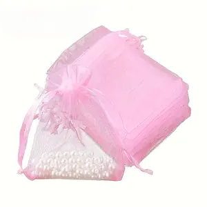 20pcs Organza Bags, Cute Mesh Drawstring Pouches for Small Business Packaging, Jewelry, Lash & Lip Gloss Goodie Bags