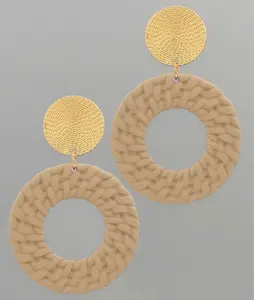 Rubber Coated Circle Earrings
