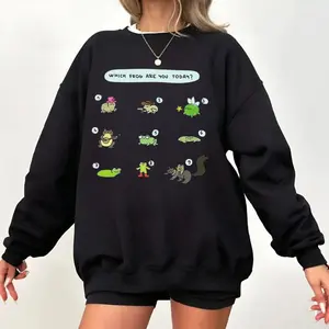 Which Frog Are You Today T Shirt, Funny Frog Shirt, Cute Animal Graphic Tee, Meme Shirt, Unisex Sweatshirt, Unisex Sweater Pullover Tee