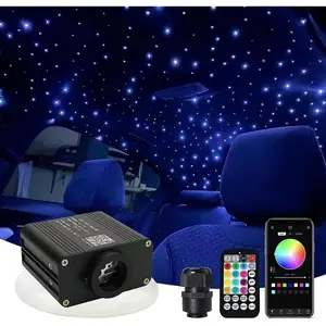 16W Starlight Headliner Kit Twinkle+Sound Activated 300 count 0.03in 9.8ft  End Glow Fiber Optic Light APP/Remote Control RGBW Starlight Box for    Ceiling Decor
