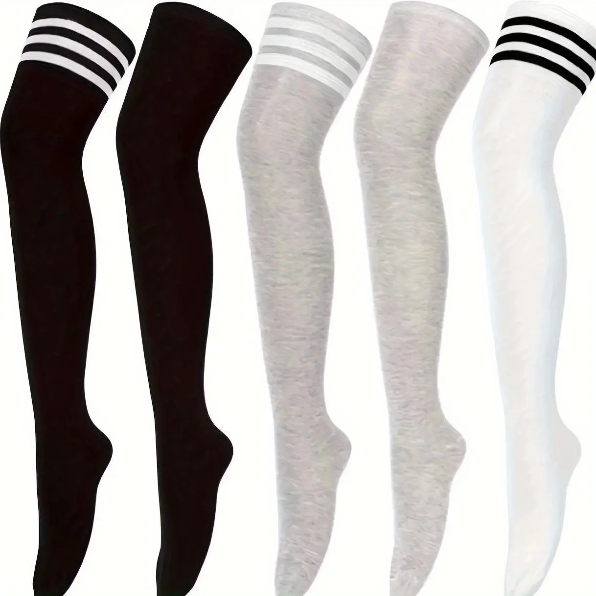 5 pairs of women's knee high trendy socks high tube style great for daily wear and stylish layering