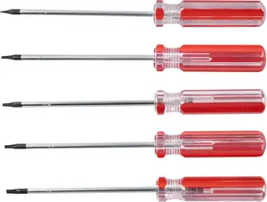 5Pcs Magnetic Torx Screwdrivers Set with Comfortable Handle, Security Tamper Proof Screwdriver Set, (T4 T5 T6 T7 T8), Red