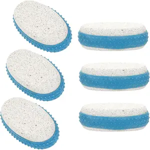 Iconikal 6-Pack Pumice Exfoliating Stone with Rubber Grip (Blue)