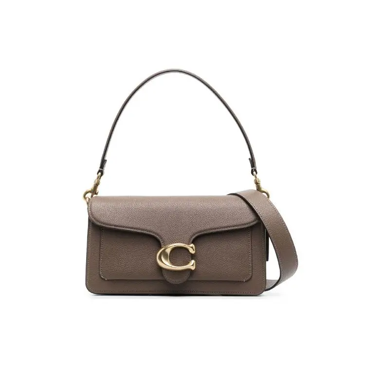 COACH Tabby 26 Snap Closure Polished Leather Tote and Shoulder Bag for Women in Dark Brown Crossbody Chain Bag Crossbody Clutch Purse