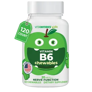 VitaWorks, Kids Vitamin B6 Chewable Tablets, 20mg, 120 count