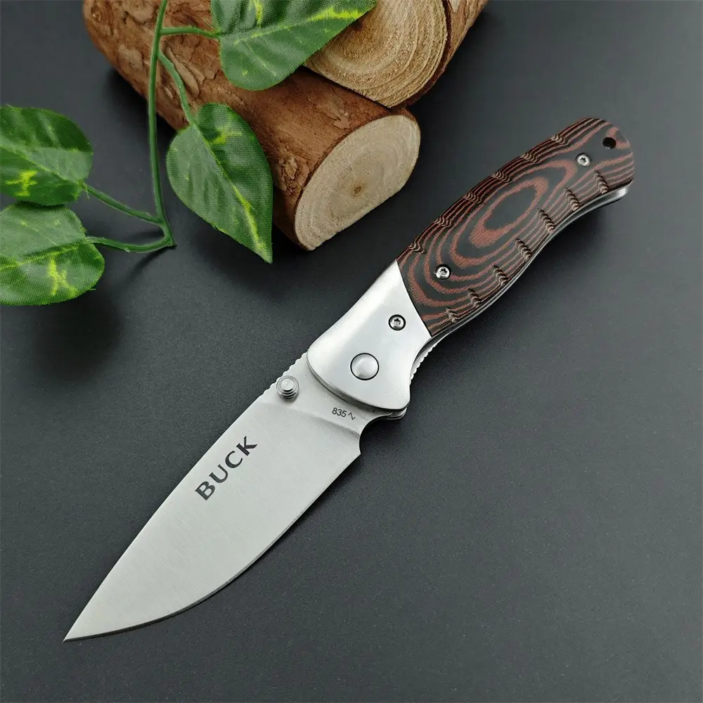 BK Outdoor Multi-Function Folding Knife, 440C steel blade, Micarta handle material, a tough and wear-resistant knife for camping and fishing, a practical tool essential for hiking, Camping Fishing Tools