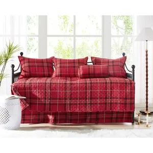 Vilano Plaid 6-Piece Daybed Bedding Set with Bed Skirt, for Bedroom Textiles & Soft Furnishings Bed Skirt Set