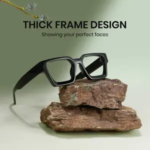 Cyxus Oversized Chunky Square Glasses Retro Aesthetic Blue Light Blocking Eyewear for Women Men - 8143