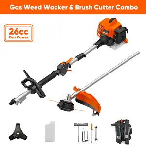 NEOTEC 26CC Gas String Trimmer & Weed Wacker, 2-in-1 Gas Powered Brush Cutter for Grass, Weeds & Bushes with Easy Start Engine for Lawn Care & Yard Cleanup